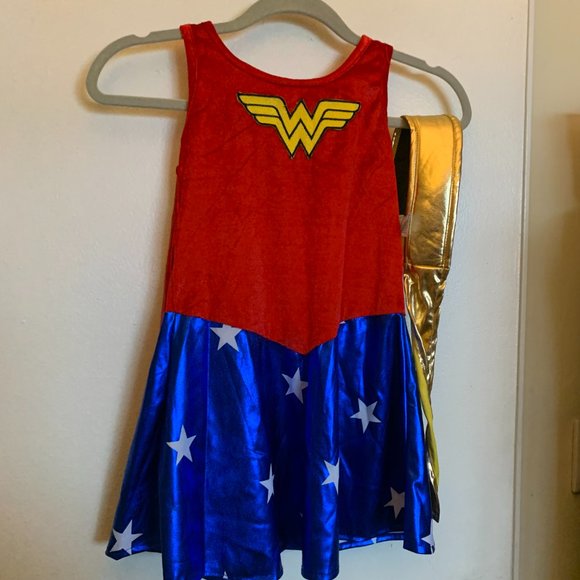 RUBIE'S COSTUMES WONDER WOMAN Costume Dress Cape Belt GIRLS SIZE M - Picture 3 of 7